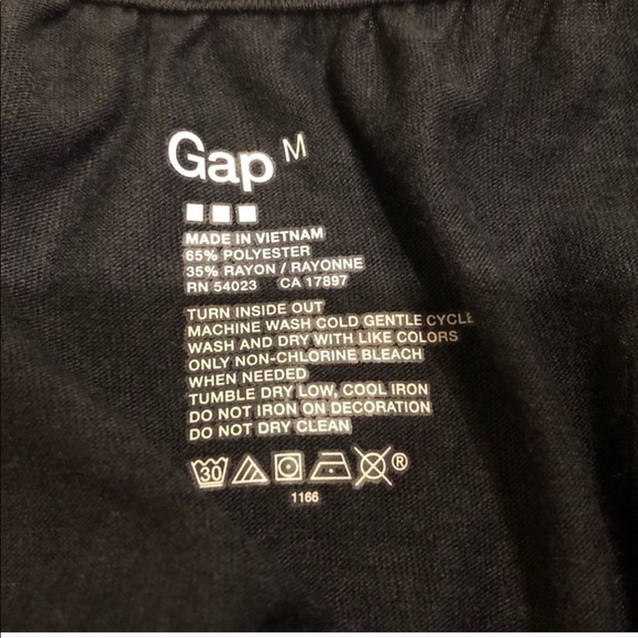 GAP scoop neck embellished short cap sleeve pullover blouse top black silver - Picture 6 of 8